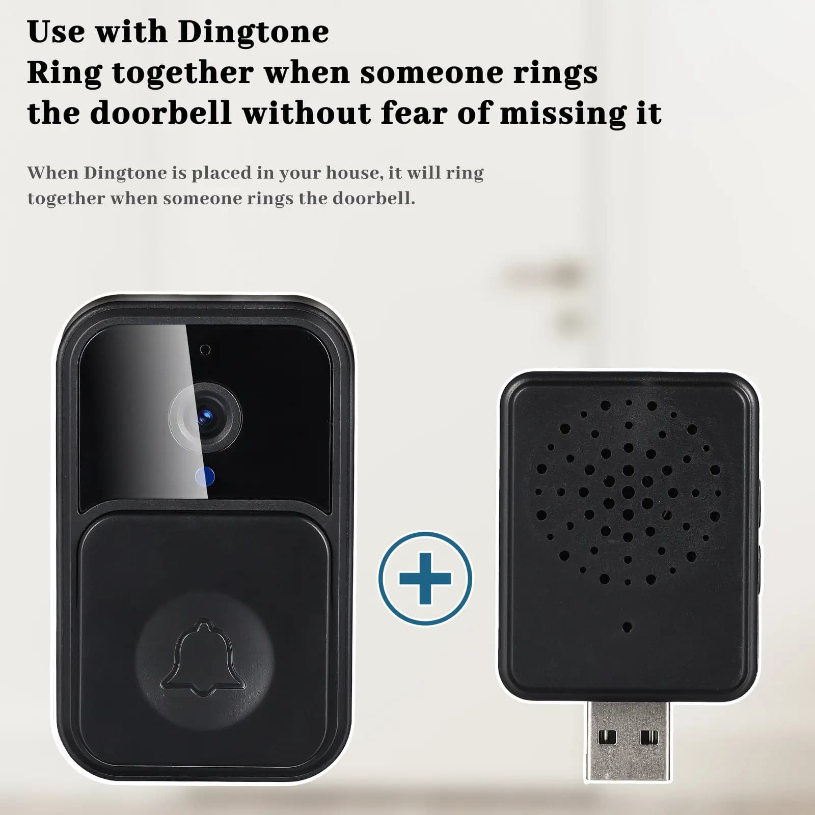 Campanello Video Intelligente con Telecamera, Visione Notturna, Audio Bidirezionale e Rilevamento di Movimento per Casa