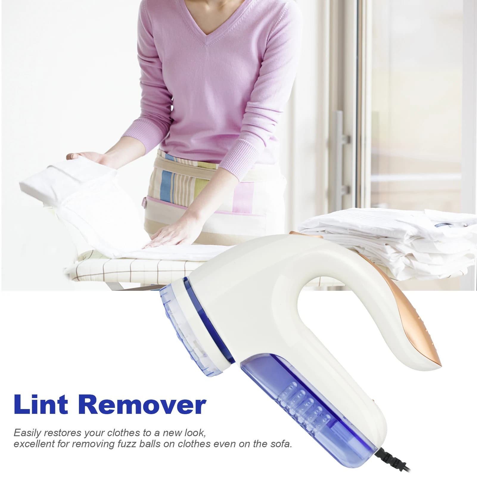 Electric Fuzz Lint Remover Portable Fabric Pill Shaver and Effectively Sweater Defuzzer with Replaceable Stainless Steel Blade