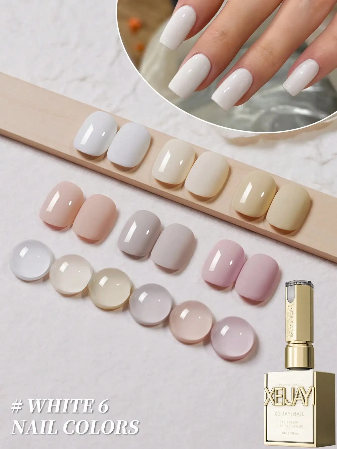 2025 Set di gel nudo e rosa a 6 colori primavera-estate - Collezione di smalti UV/LED schiarenti per saloni di bellezza