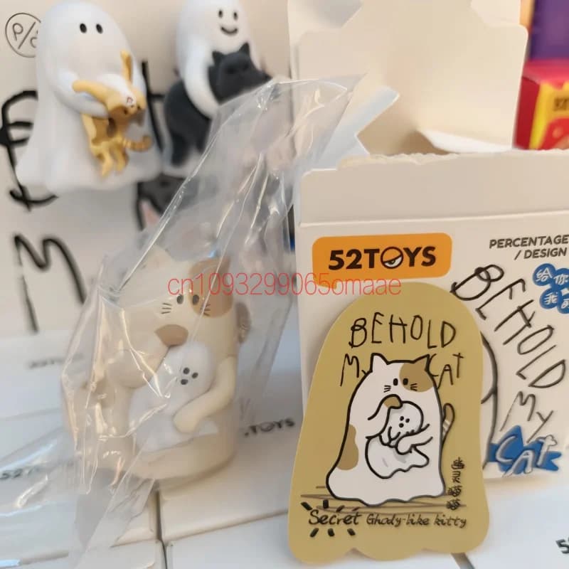 52toys Ghost Show You My Cat Series Blind Box Kawaii Anime Figures Collectible Doll Mystery Box Desktop Ornament Birthday Gifts