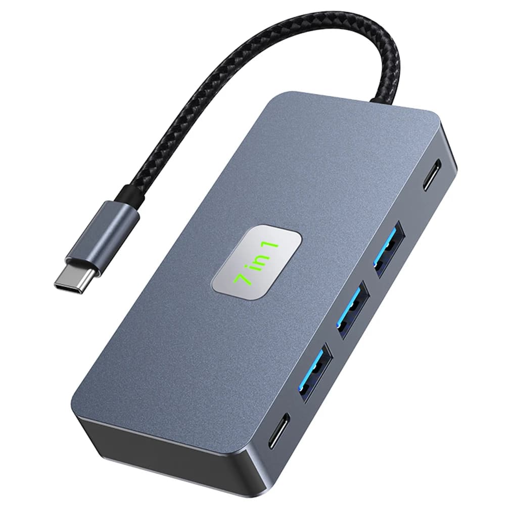 Docking Station USB C 7 in 1 with Dual HDMI-Compatible Monitor, USB-C Hub with PD 100W, 3* USB3.0 and 1*USB-C for Dell XPS 13 15