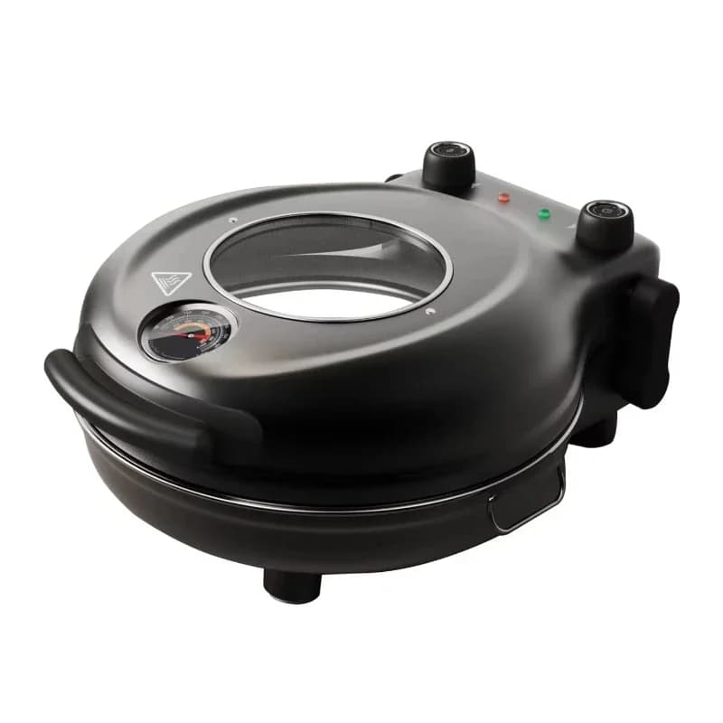 Multifunctional electric pizza oven with adjustable temperature controller, non-stick pan, portable electric pizza maker