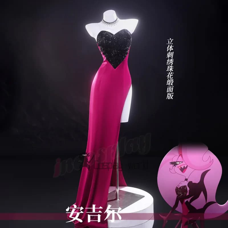 New Cosplay Angel Dust Costume, Sexy and Splendid Evening Dress, Halloween Uniforms, Carnival, Anime Theme Celebrations, Women's Clothing