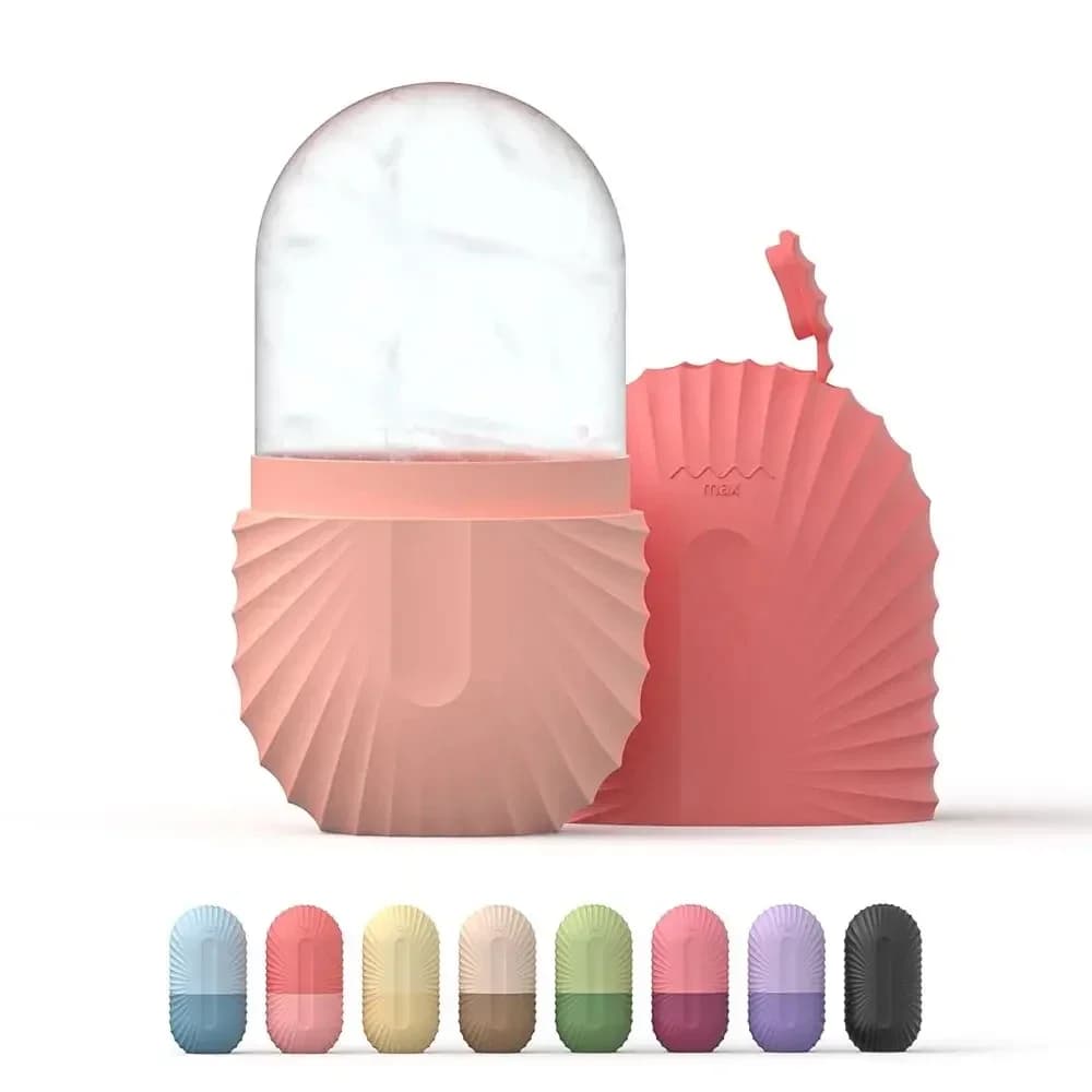 Rullo di ghiaccio per viso e occhi Massaggio viso Stampo di ghiaccio in silicone per bellezza del viso Sollievo dal gonfiore Massaggiatore facciale Strumenti per la cura della pelle