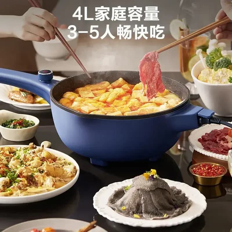 Electric pan Integrated non-stick pan for multifunctional domestic use Small electric pan for dorm