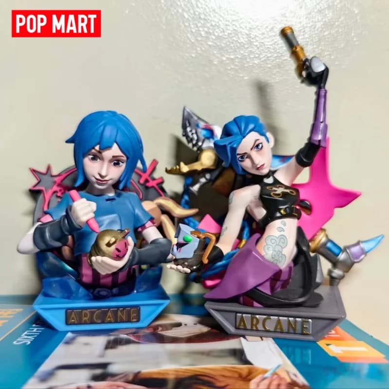 POPMART League Of Legends Arcane Serie 1 Blind Box Statuetta da Collezione Anime Ornamento da Scrivania Regalo per Fan di Anime e Videogiochi