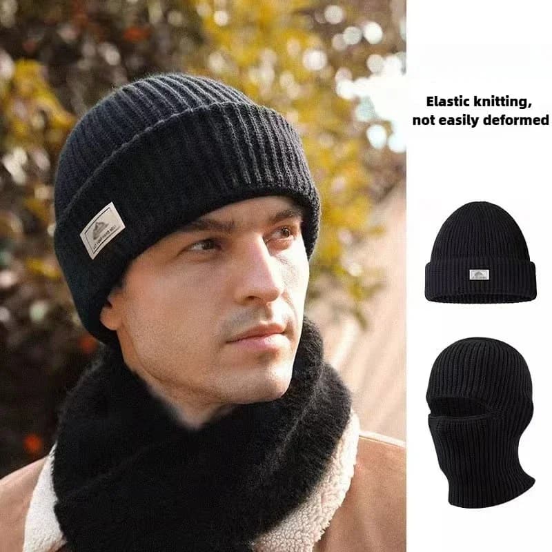 Autumn Winter Unisex 2 In 1 Balaclava Face Mask Convertible Knit Beanie Windproof Outdoor Ski Neck Warmer Hat