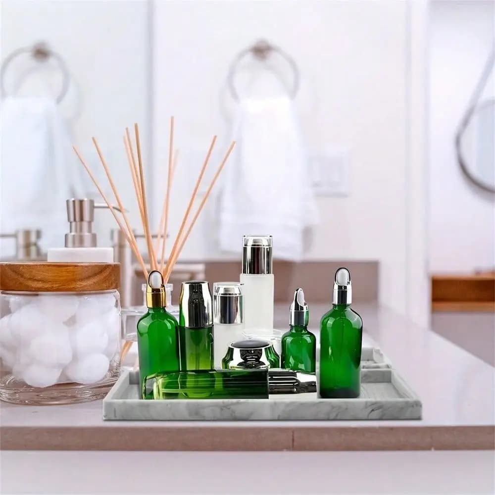 Vassoio Rettangolare Ispessito per Bagno, Leggero, Infrangibile, per Dispenser Sapone, Organizer per Mobile Bagno, Decorazione Casa
