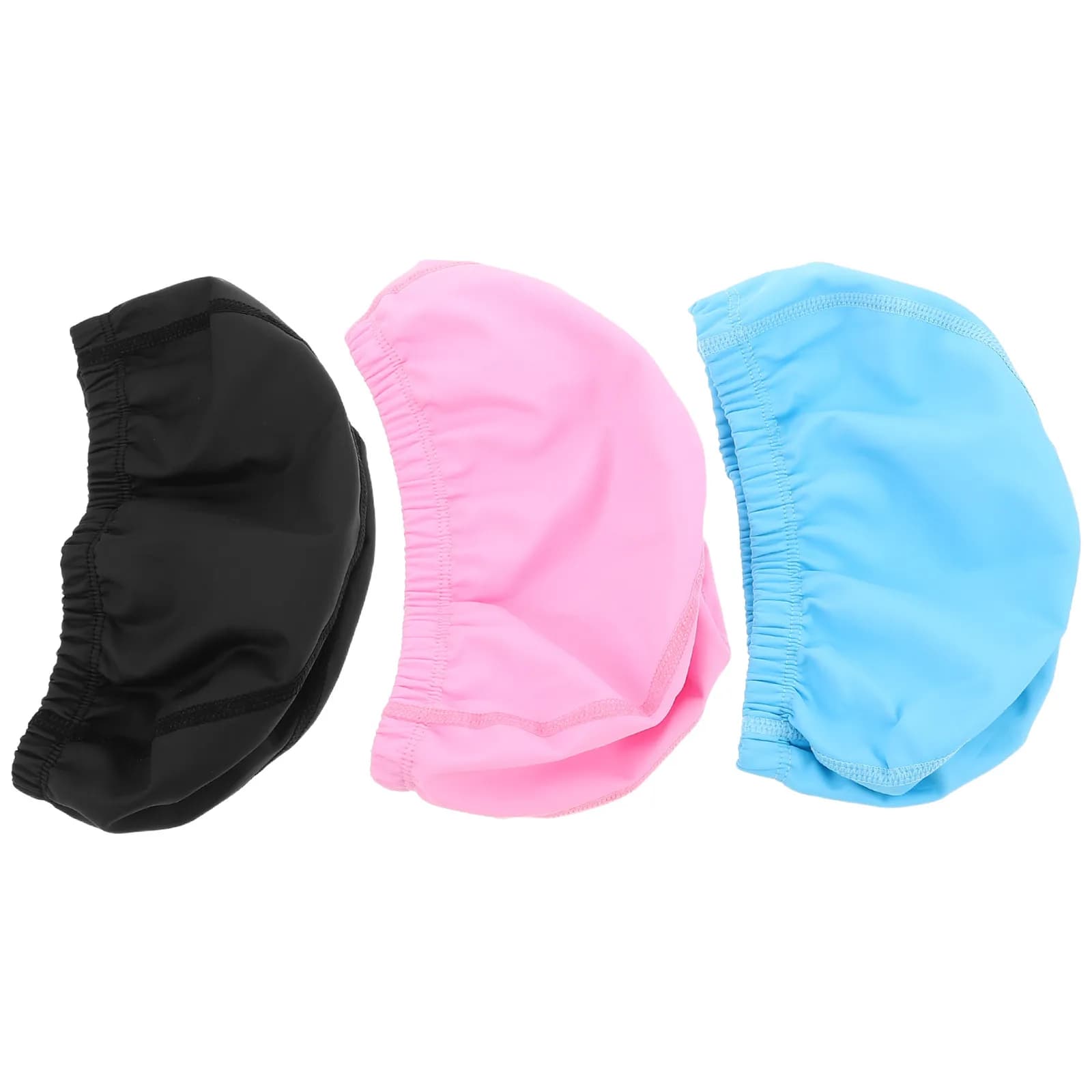 Set di 3 Cappelli da Nuoto Unisex in PU, Impermeabili e Traspiranti, Elastici, per Adulti, Protezione per Capelli Corti e Lunghi, Cappello da Piscina