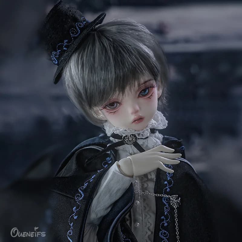 Pega BJD 1/4 bambola con GL di seconda generazione corpo maschile ragazzo Fullset moda blu Trim mantello mago immagine bambola d'arte