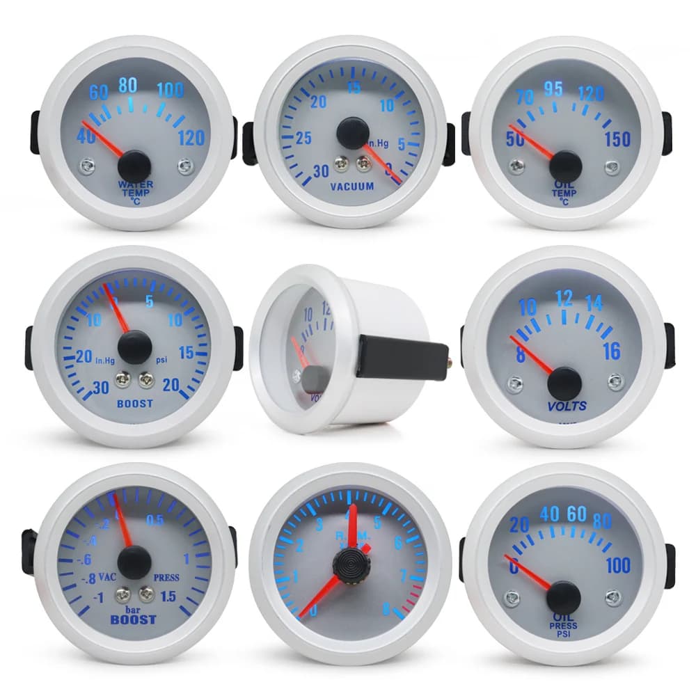 DRAGON GAUGE 2" 52mm LED Boost per auto/Temperatura acqua/Temperatura olio/Pressione olio/Tachometro/Volt/Misuratore vuoto