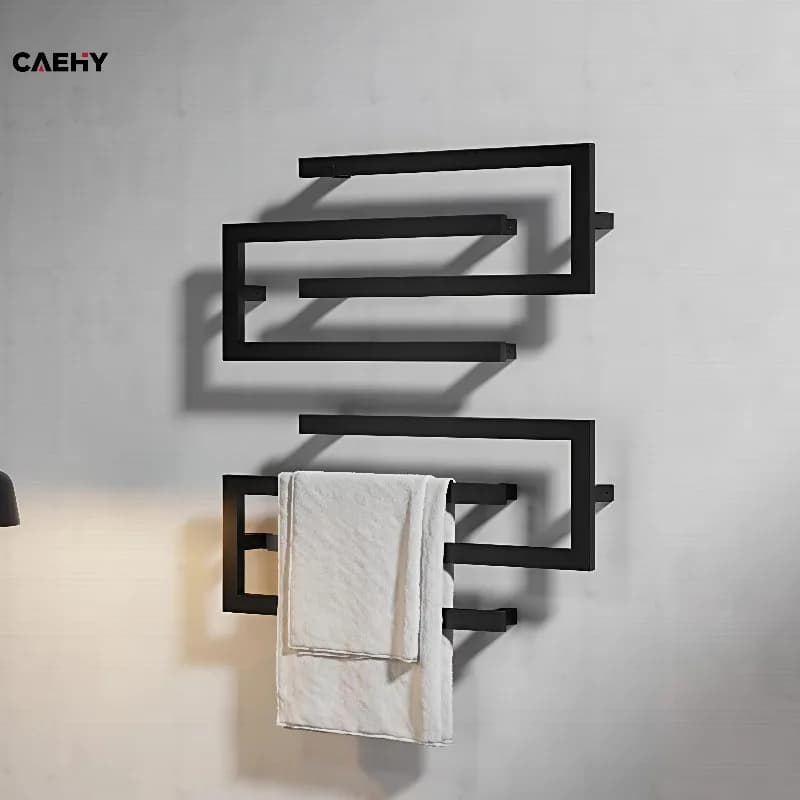 Intelligent Electric Towel Rack Timed Heating Vertical Pole Design for Bathrobe Bath Towel Drying Bathroom Corner