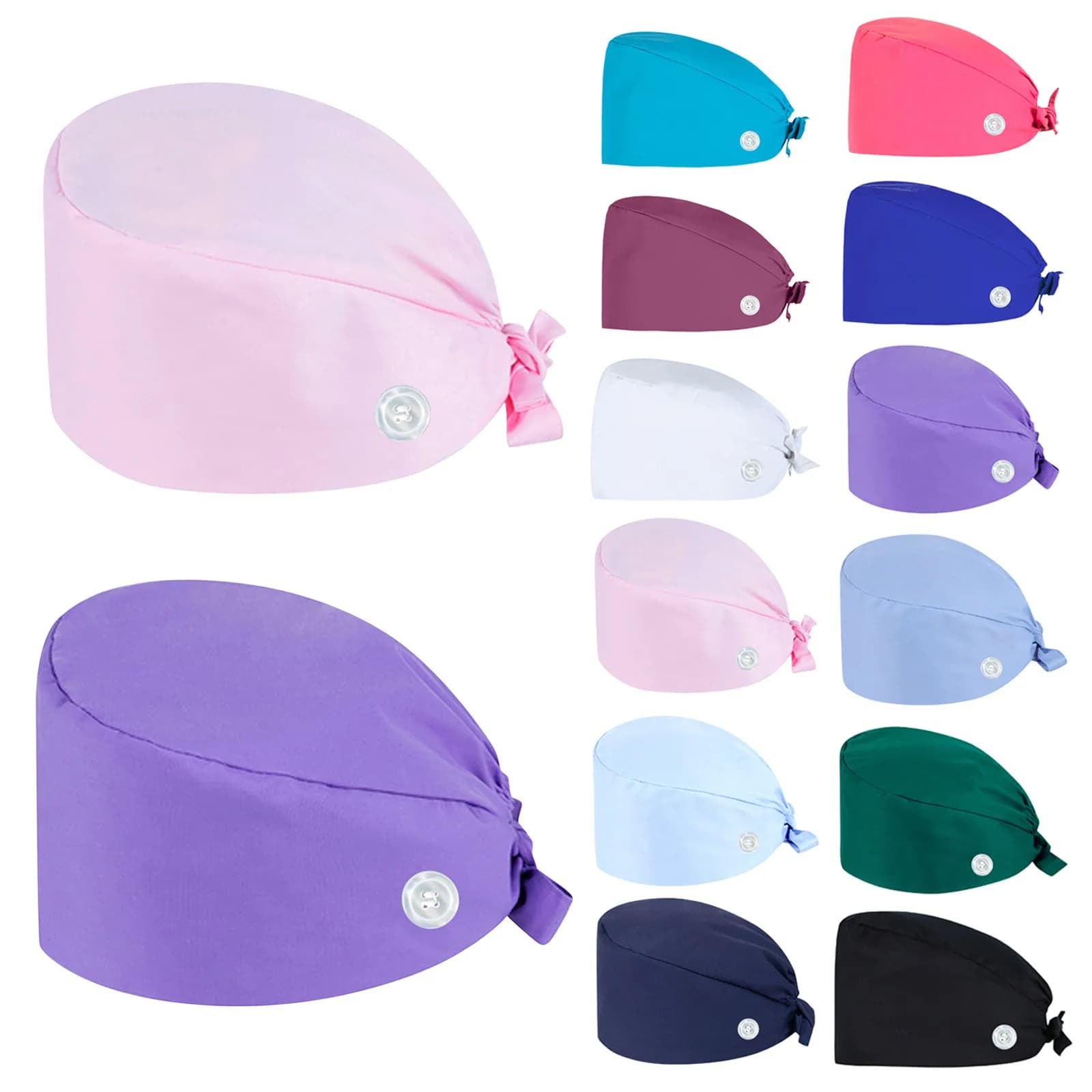 Fashion Unisex Work Hat Solid Color Casual Breathable Lightweight Scrub Hat Daily Comfortable Adjustable Cozy Working Cap