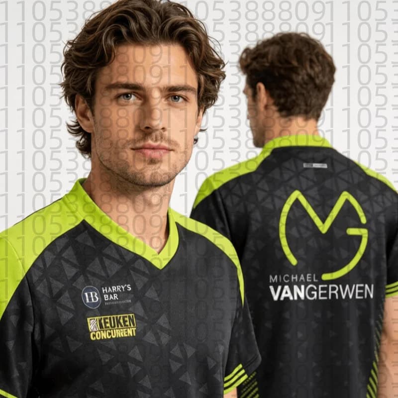 Nuova Collezione 2026 MvG Michael Van Gerwen, Abbigliamento Sportivo alla Moda, Comodo e Leggero, Top Traspirante ad Asciugatura Rapida - Per Genitore e Figlio
