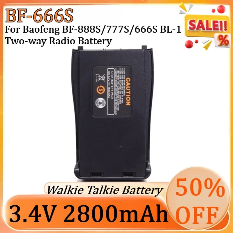 Nuova Batteria per Walkie Talkie BF-666S 3.4V 2800mAh per Baofeng BF-888S/777S/666S BL-1 Batteria per Radio Bidirezionale