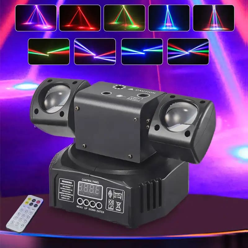 Nuovo raggio rotante stroboscopico laser 3 in 1 LED testa mobile telecomando DMX512 DJ Disco Bar Club Party Wedding Stage Effect Light
