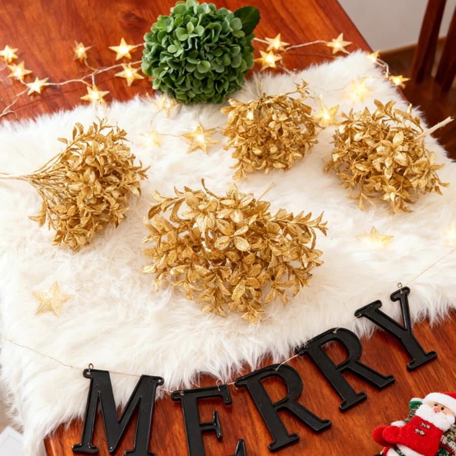 2/4pcs Artificial Flowers Plant Home Christmas Tree Wedding Table Centrepiece Decorations Delicate Accessory Clearance DIY Gifts