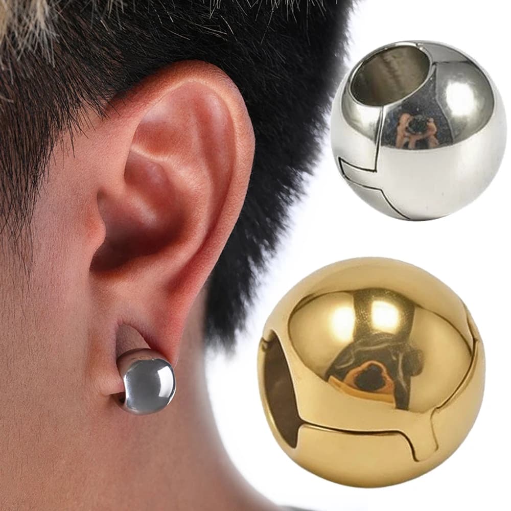 1 Pezzo Pesi per Orecchie in Acciaio Inossidabile, a Sfera Rotonda, Vuoti, Pesanti, per Piercing, Espansori e Dilatatori per Lobi delle Orecchie, Gioielli