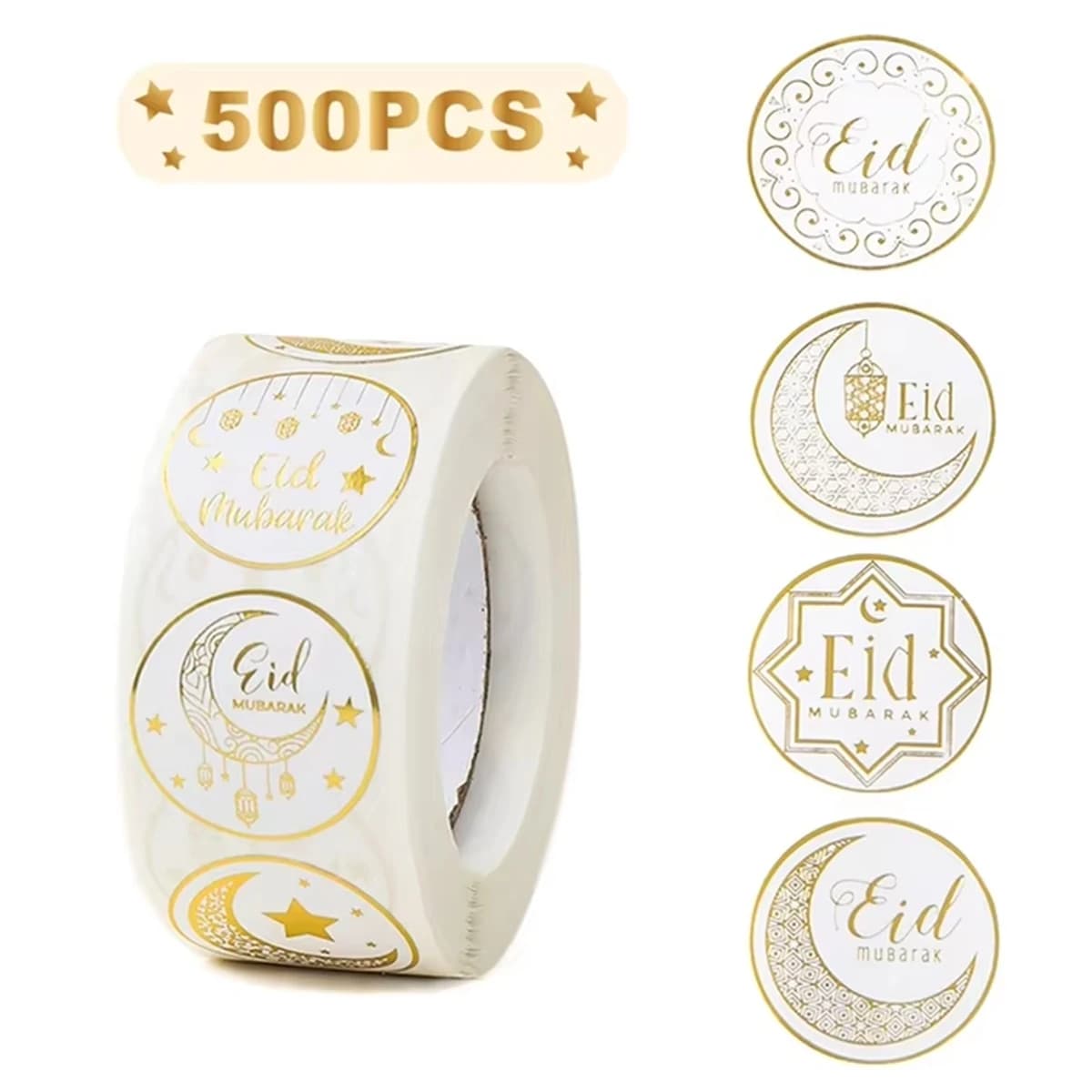 Adesivi in rotolo EID Mubarak Ramadan Kareem Regali Imballaggio Adesivi sigillo Islam Musulmano Ramadan Decor per la casa Etichette regalo EID 2025