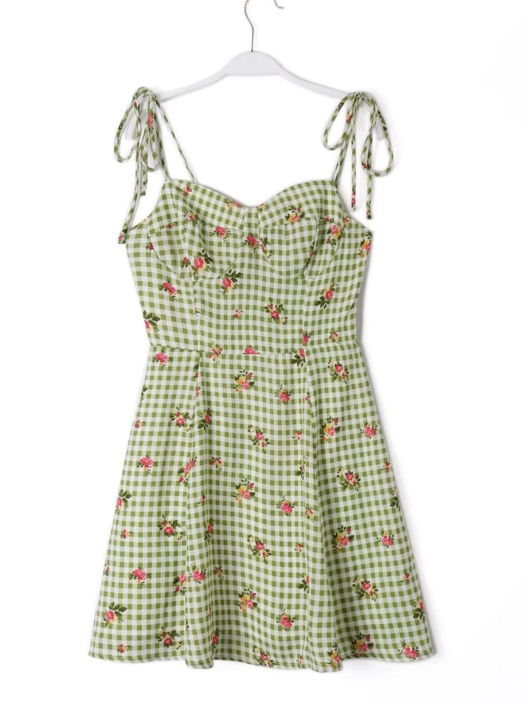 Sexy Retro Print Strap Dress High Waist Bodycon Summer Dress for Trendy Women V Neck Sleeveless Gown