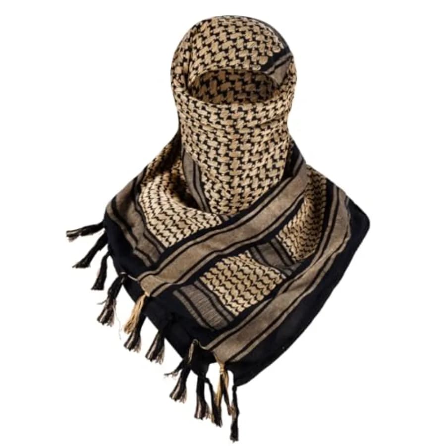Sciarpa FREE SOLDIER Militare Shemagh Tattica Keffiyeh per Deserto, Copricapo e Sciarpa per Collo Araba con Nappe per Uomini e Donne