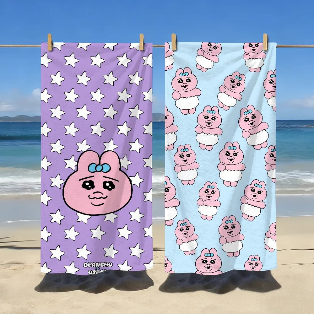 Simpatico asciugamano O-Opanchu Fashion U-Usagi, morbido, ideale per piscina, viaggi, palestra, doccia, campeggio, sport, ad asciugatura rapida, grande, per la spiaggia.