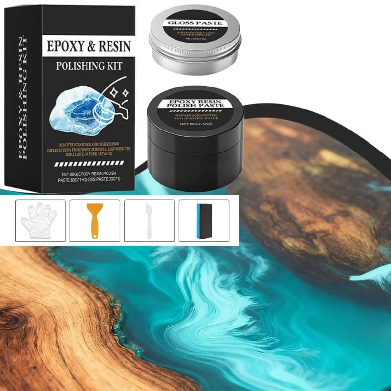 Kit di lucidatura per resina epossidica fai-da-te per tavoli Composto per la rimozione dei graffi di opere d'arte per ripristinare la lucentezza Lucidatura dei graffi della resina epossidica