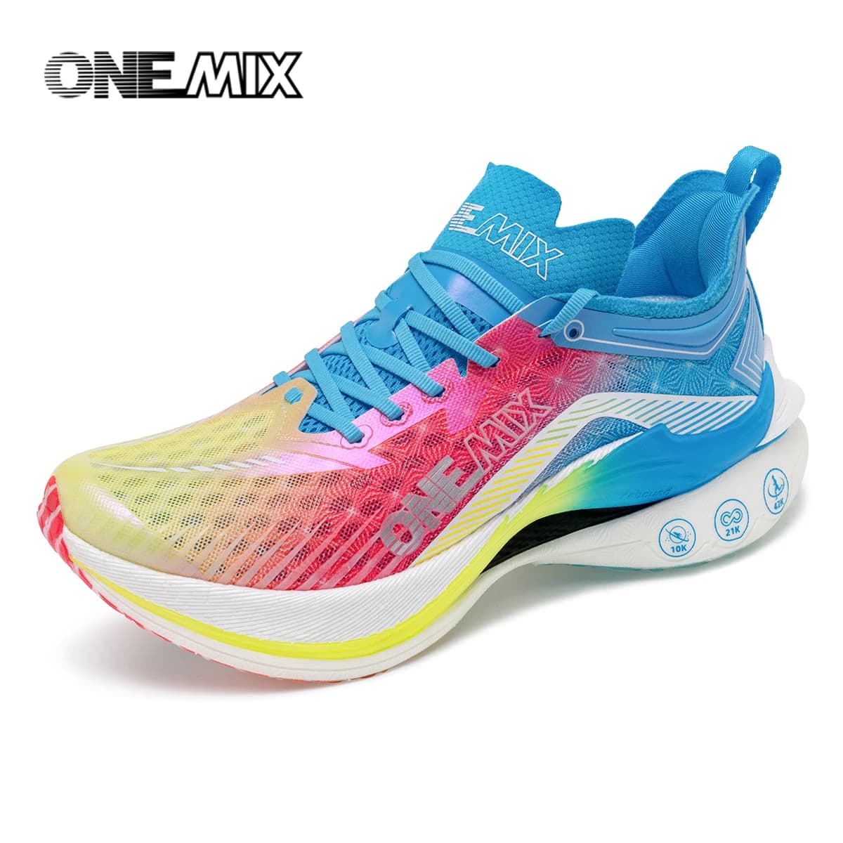 ONEMIX Trail Racing Scarpe da corsa Cuscino Mesh traspirante Stabile Indossabile Outdoor Piastra in carbonio Maratona Sport Training Sneakers