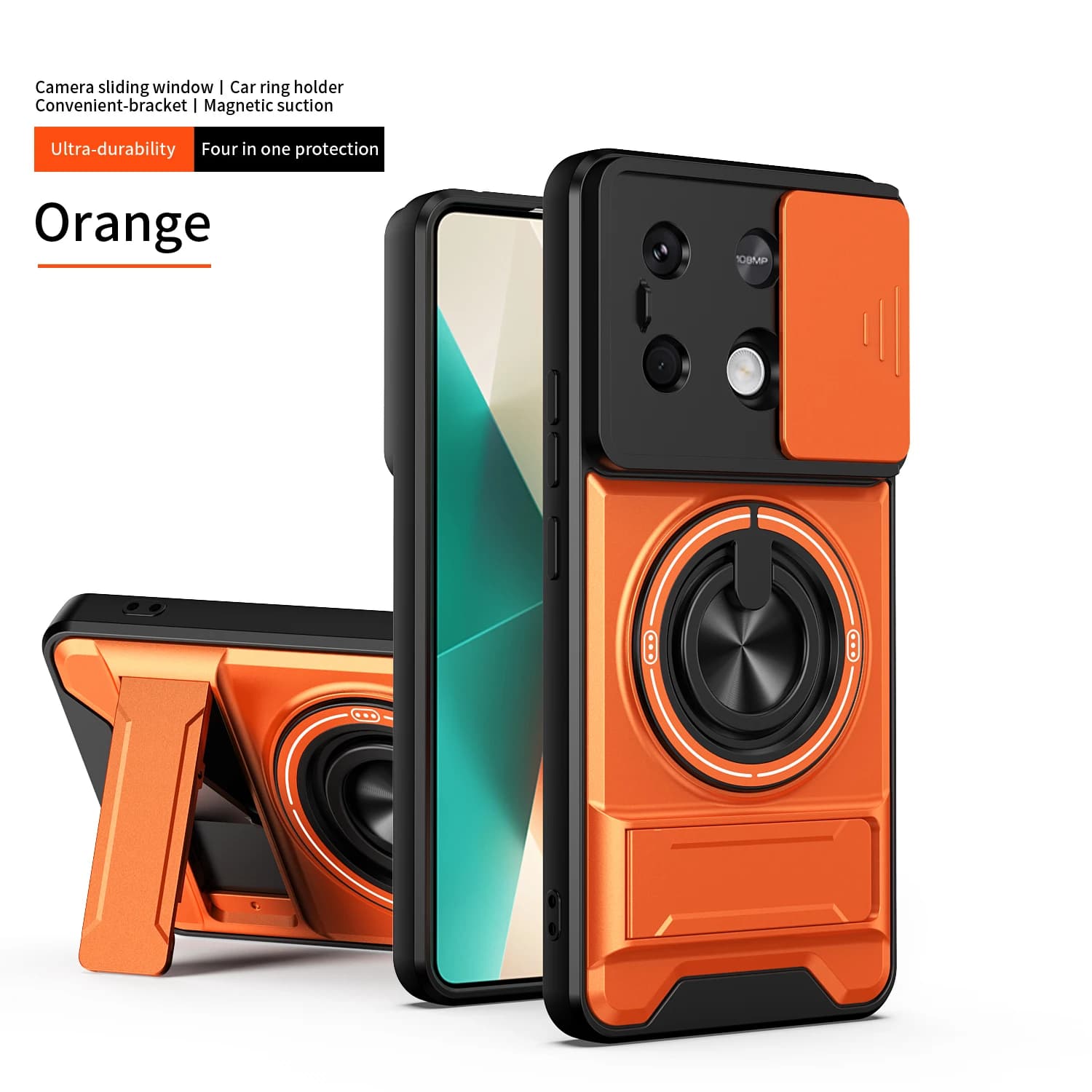 For Xiaomi Poco M6 Pro Case Poco x6 Cover Poco m6 pro 4G Magsafe Magnetic Fold Holder Military Armor Camera Protection Cover