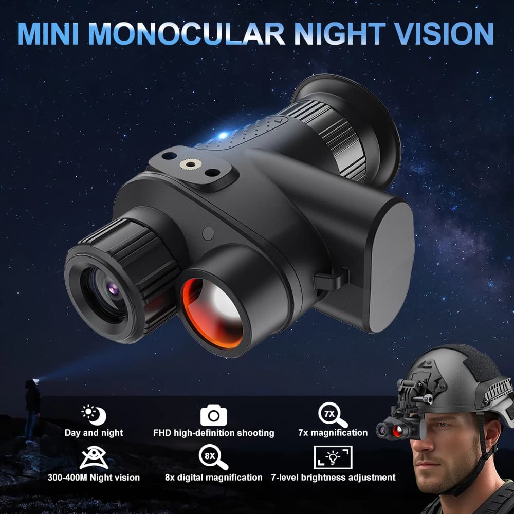 Nuovo arrivo: Monocolo digitale per visione notturna con telescopio a infrarossi 4K HD mini con zoom 8X, ideale per l'osservazione di animali all'aperto.