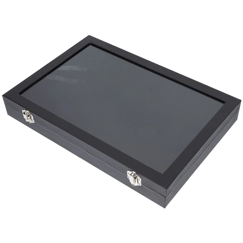 Espositore per medaglie espositore per spille espositore con coperchio porta spilla vassoio per vetrina per gioielli con finestra trasparente per orecchini con Badge per monete