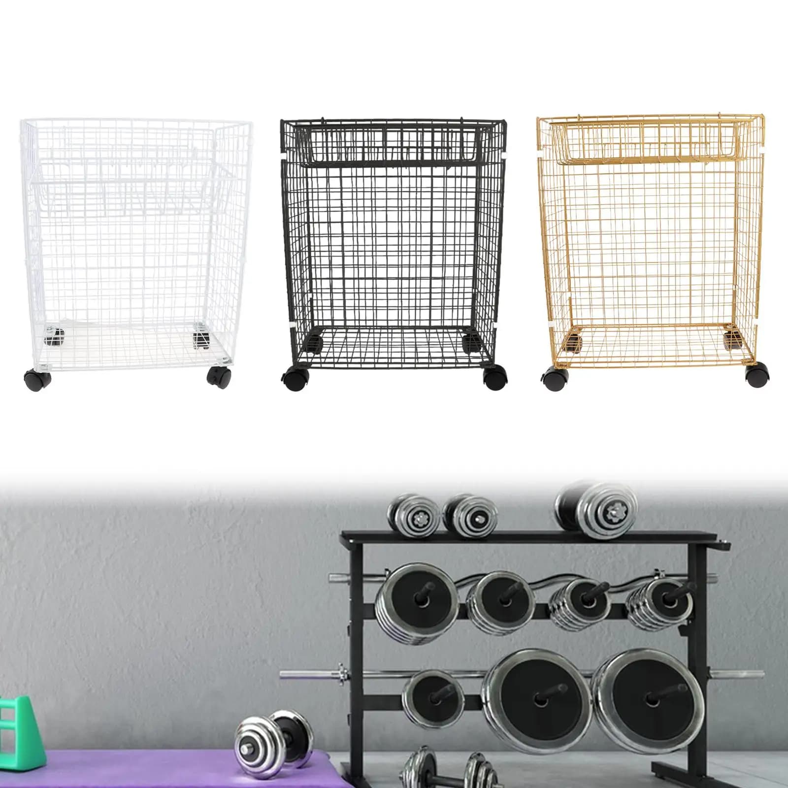 Yoga mat bag, home gym holders, support for yoga straps, foam rollers, yoga blocks, handlebars and resistance bands