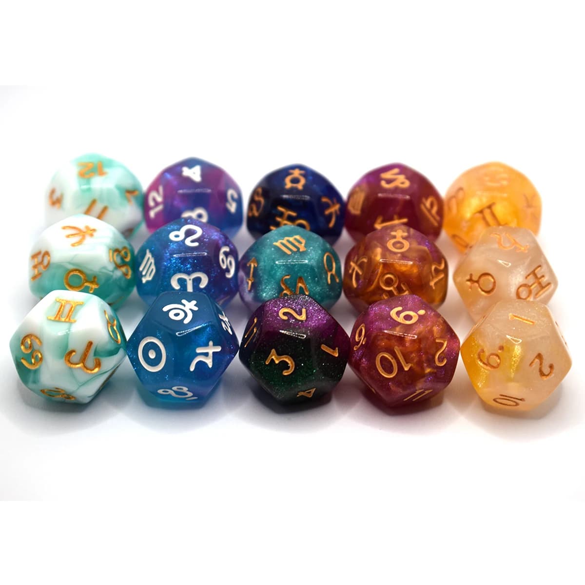 Tarot Dice Stones Divination Dice Bones Tool Astrology Oracle Accessories Dices Constellation Dice Mystery Game Cubes Kit