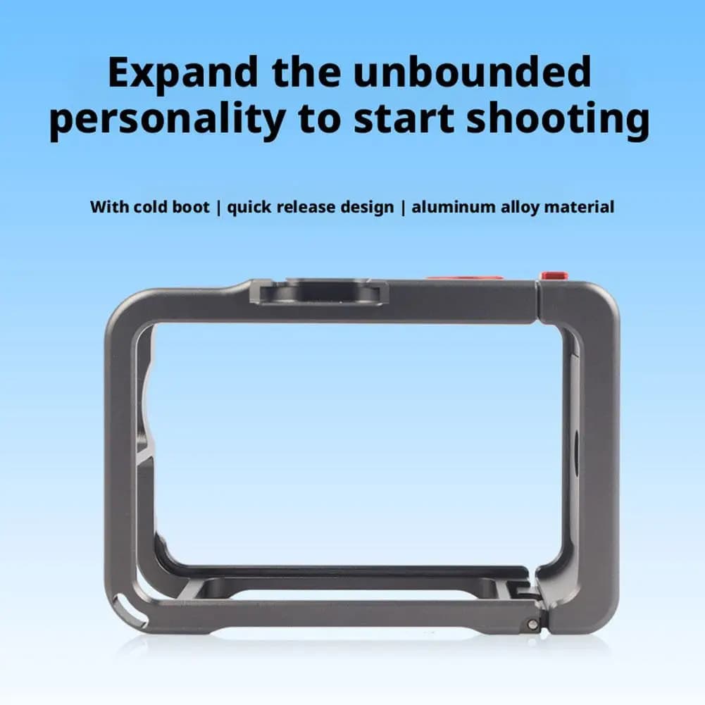 Metal cage for DJI Action 6 Housing with aluminum alloy frame Full quick release protection with support for U7A2 cold skating camera