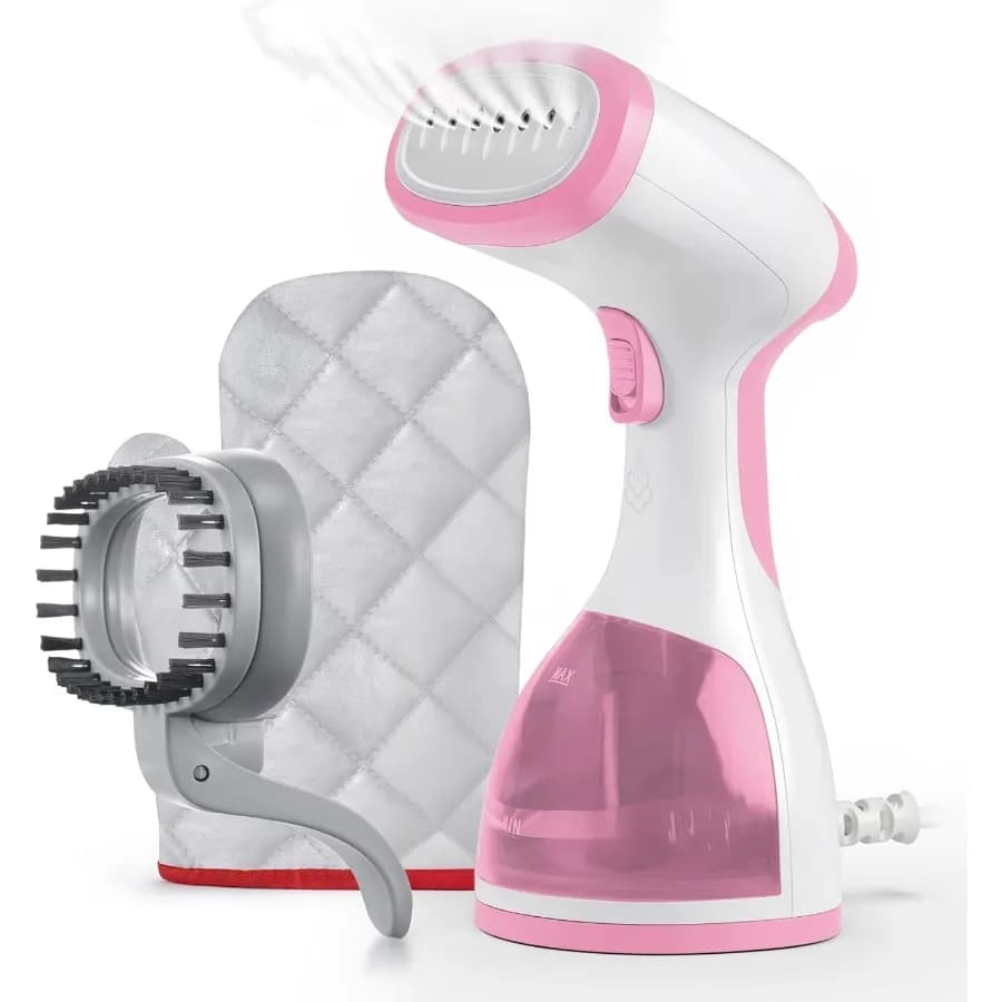 Vaporizzatore per indumenti portatile a riscaldamento rapido da 1500 W per vestiti con ugello aggiornato e serbatoio dell'acqua da 260 ml Abbigliamento da viaggio portatile Fabr
