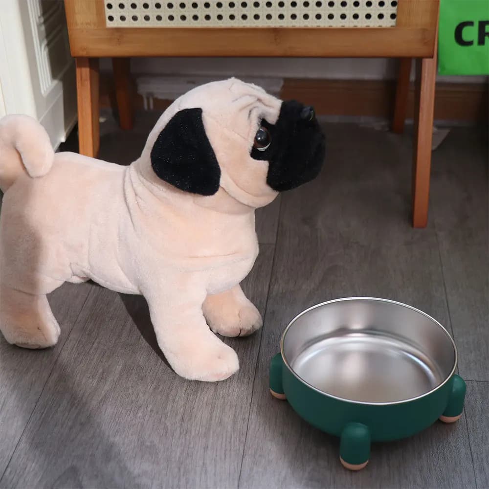 Ciotola per Animali Domestici con Base Antiscivolo, Antiruggine, Antispruzzo, in Acciaio Inossidabile per Gatti, con Piedini Alti per Protezione del Collo