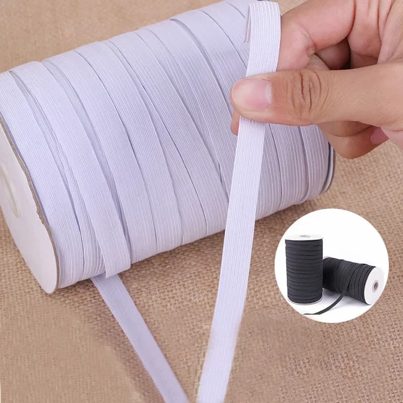 5 yards/Lotto 3/6/8/10/12mm Bianco/Nero Alta Elastico Per Cucire Fascia Elastica Fiat Elastico Fascia In Vita Corda Stretch nastro elastico