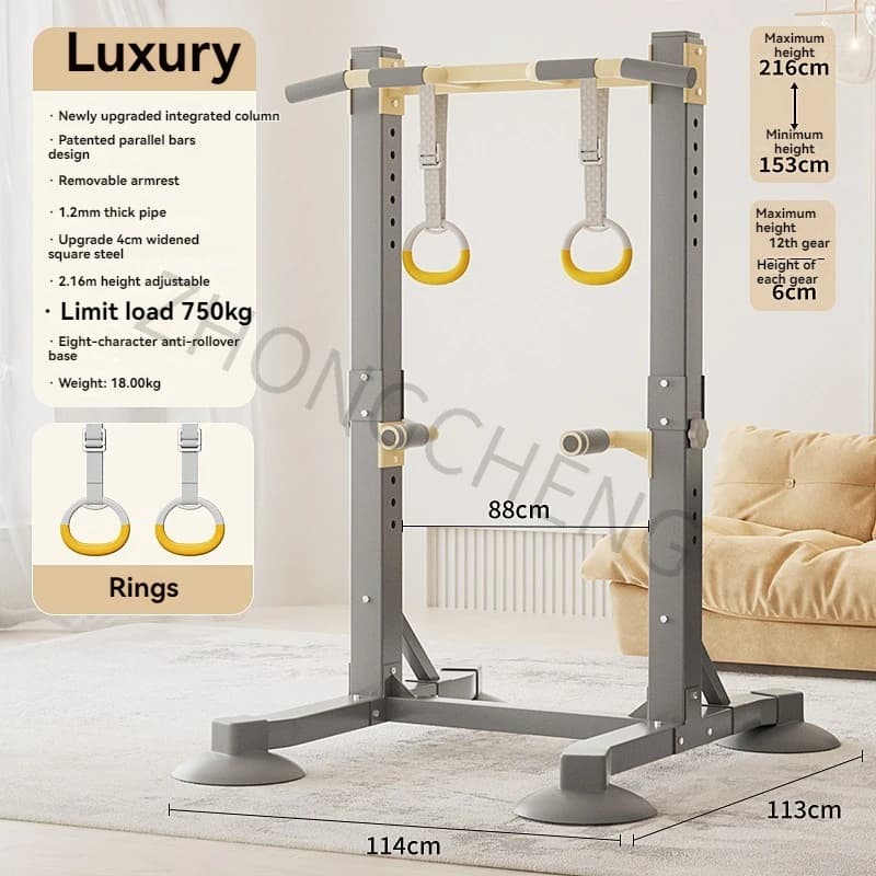 Indoor Home Traction Device with Horizontal Bar, Unipolar Support, Floor Suspended Bar, Home Fitness Equipment