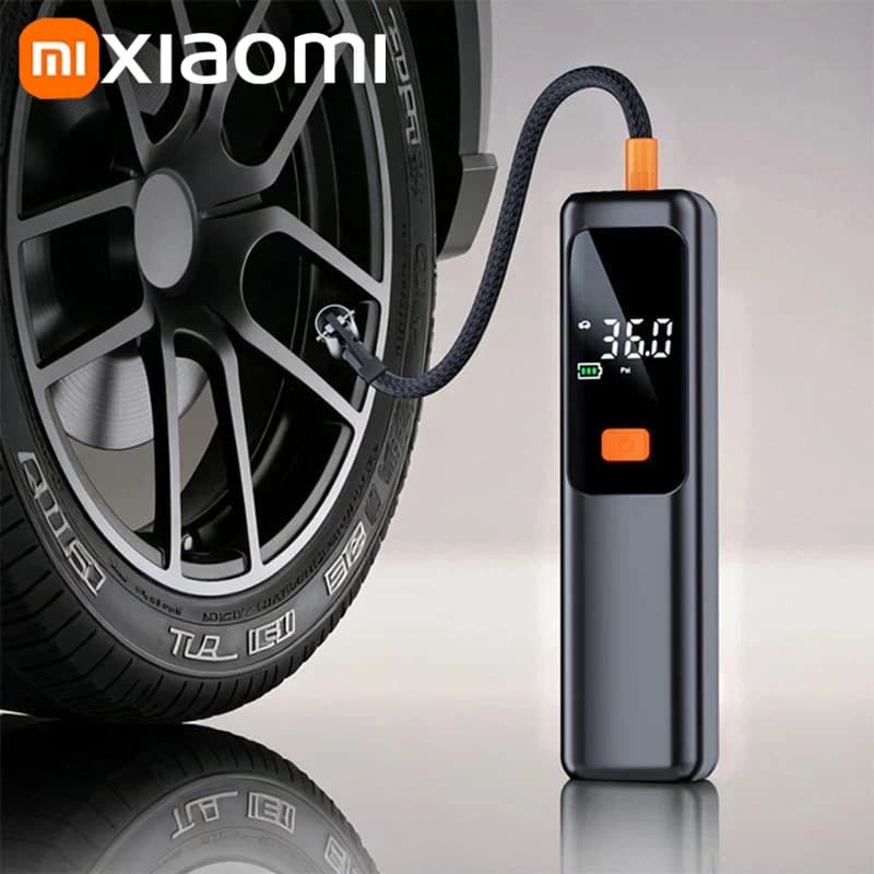 Compressore d'Aria Portatile Wireless Xiaomi 150PSI, Pompa Elettrica Ricaricabile con Manometro Digitale, Spegnimento Automatico e Luce LED per Auto