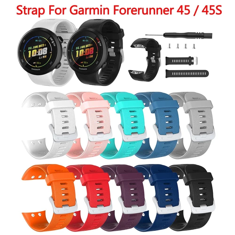 Cinturino per orologio in silicone per Garmin Forerunner 45 45S Smart Watch cinturino di ricambio Correa Garmin Swim 2 cinturino da polso