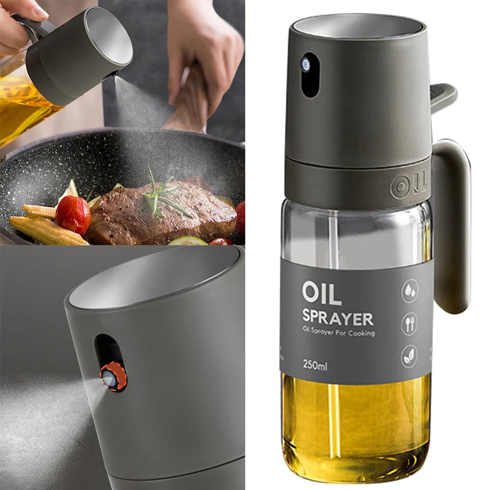 250ML Versatile Oil Spritzer Edible Oil Bottle Rechargeable Anti-rust Spray for Grilled Air Fryer