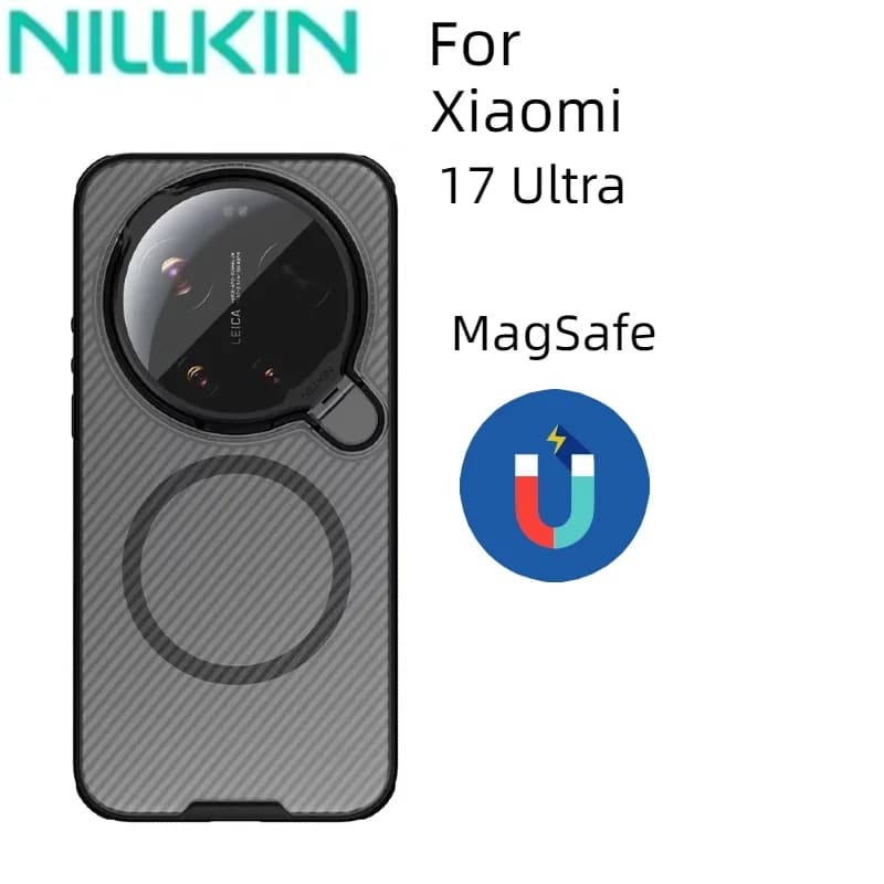 Custodia Nillkin CamShield Prop magnetica con protezione fotocamera e supporto per Xiaomi Mi 17 Ultra 5G