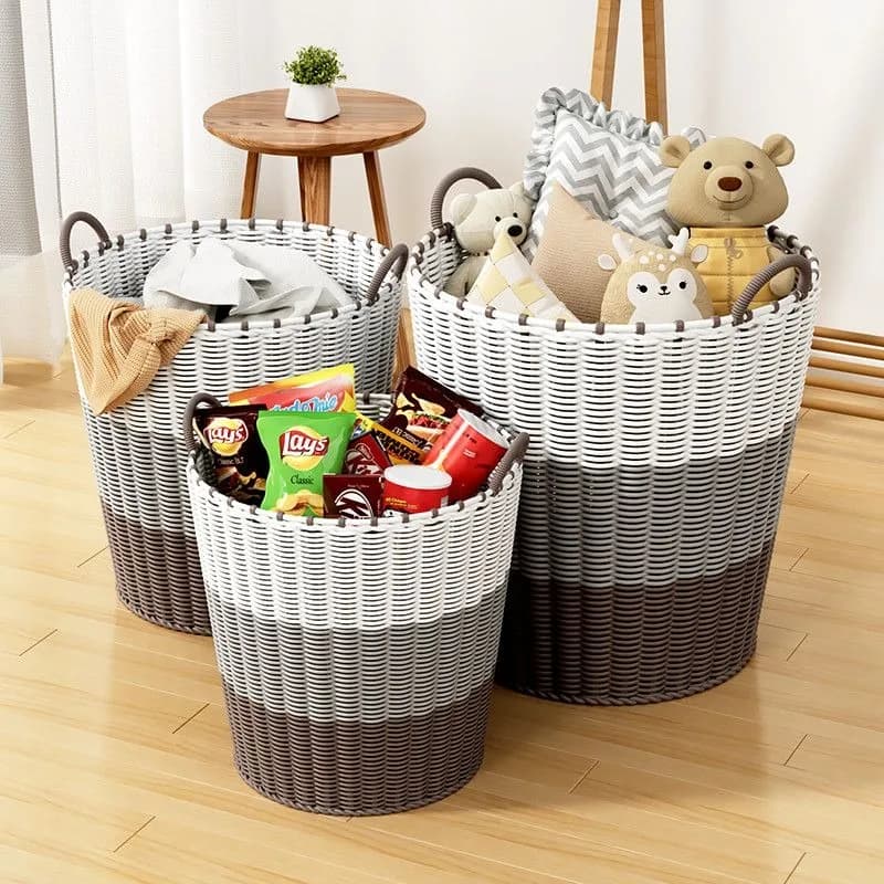 Woven Plastic Laundry Baskets Storage Organization Tall Large Laundry Hamper Bag Clothes Panier Linge Sale Home Accessories
