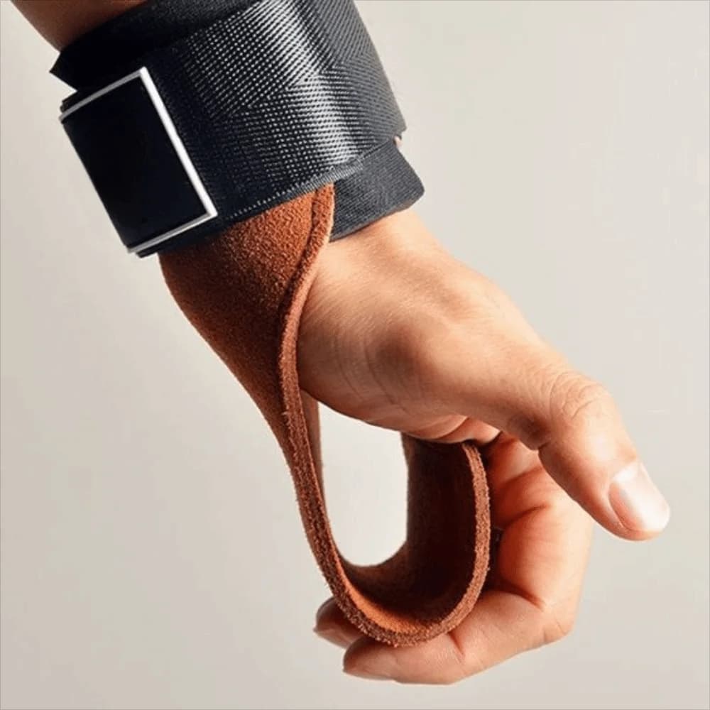 Bovina Leather Gym Gloves for Training, with Anti-slip Pneumatic Knee Sleeve, Leather Palm Protector, Powerlifting Gloves