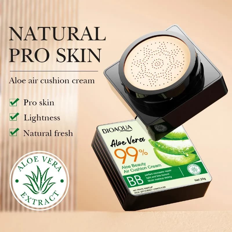 BIOAOUA Aloe Vera Beauty Air Cushion BB Cream Concealer Oil Control Brighten Skin Tone insulation Foundation Face Makeup Cream