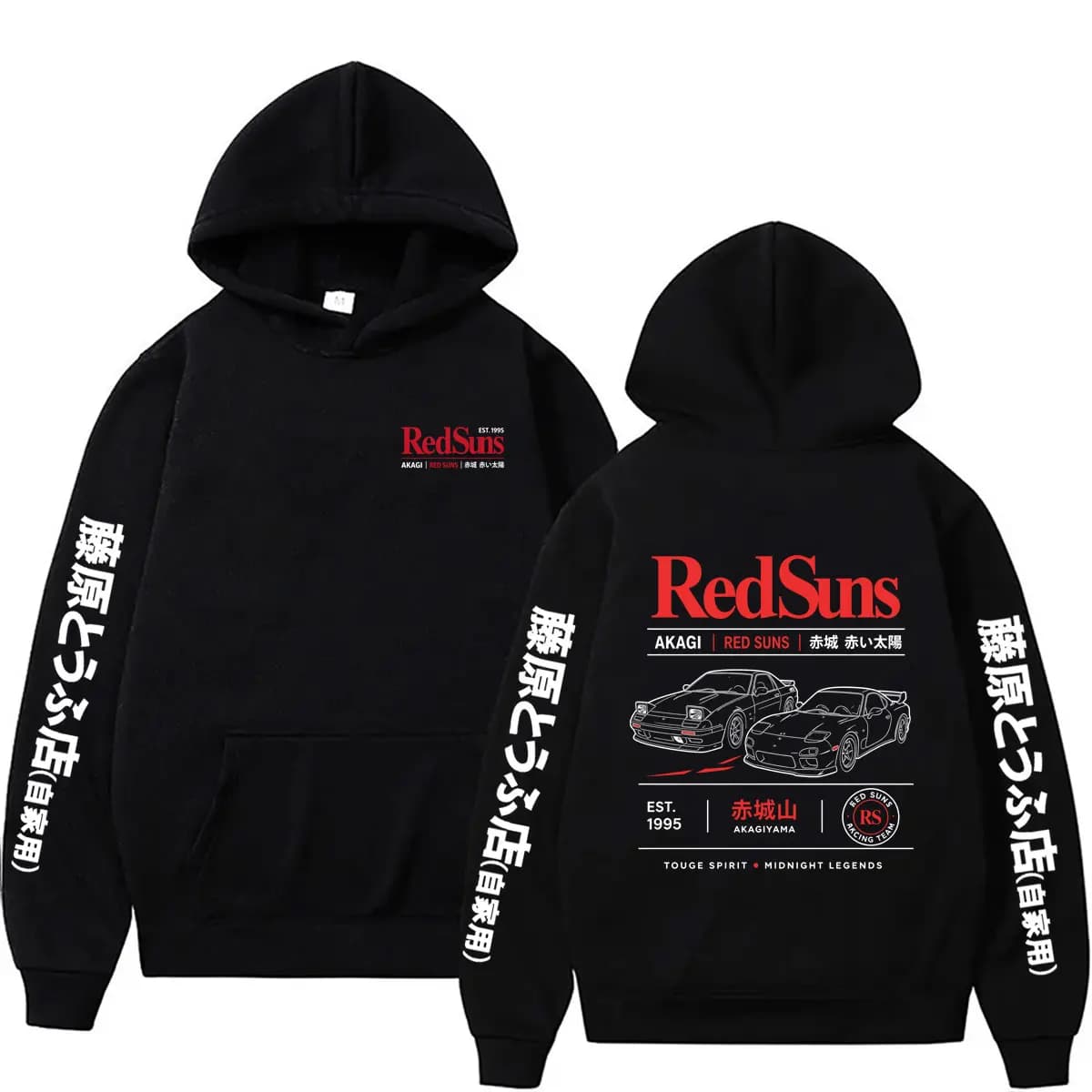 Anime Initial D Drift AE86 Takumi Fujiwara Tofu Shop Akagi Redsuns Hoodie Male Manga Oversized Pullover Unsiex Casual Hoodies