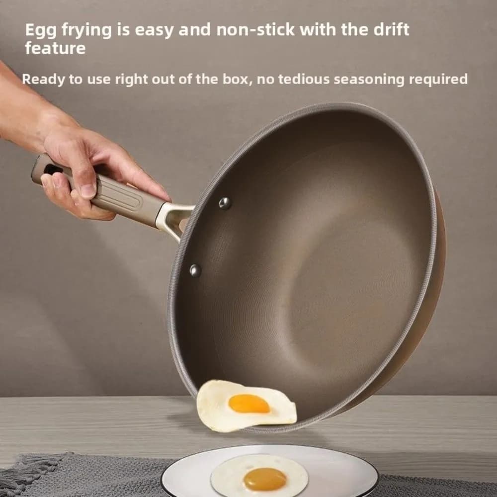 Anti-adhesive Cast Iron Board 30/32/34cm, Ruggine-resistant, for Steaks, Wok Professional, Titanium Kitchen Tools