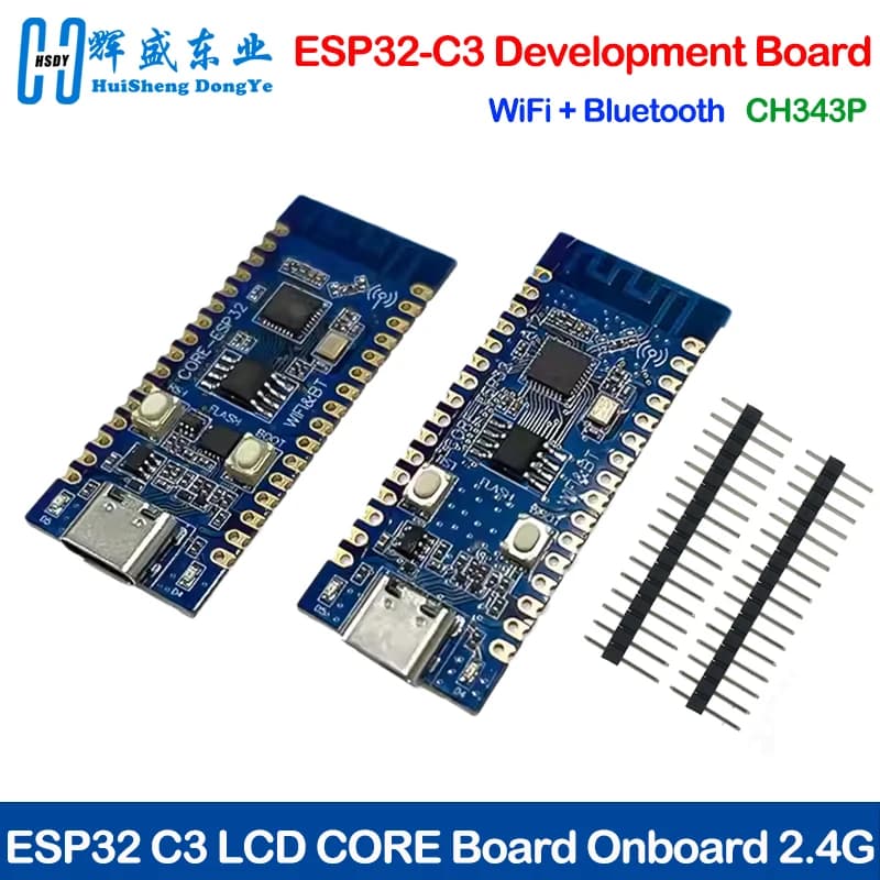 ESP32 C3 LCD CORE development card with integrated 2.4G antenna, 32 pin IDF, WiFi + Bluetooth CH343P for Arduino MicroPython