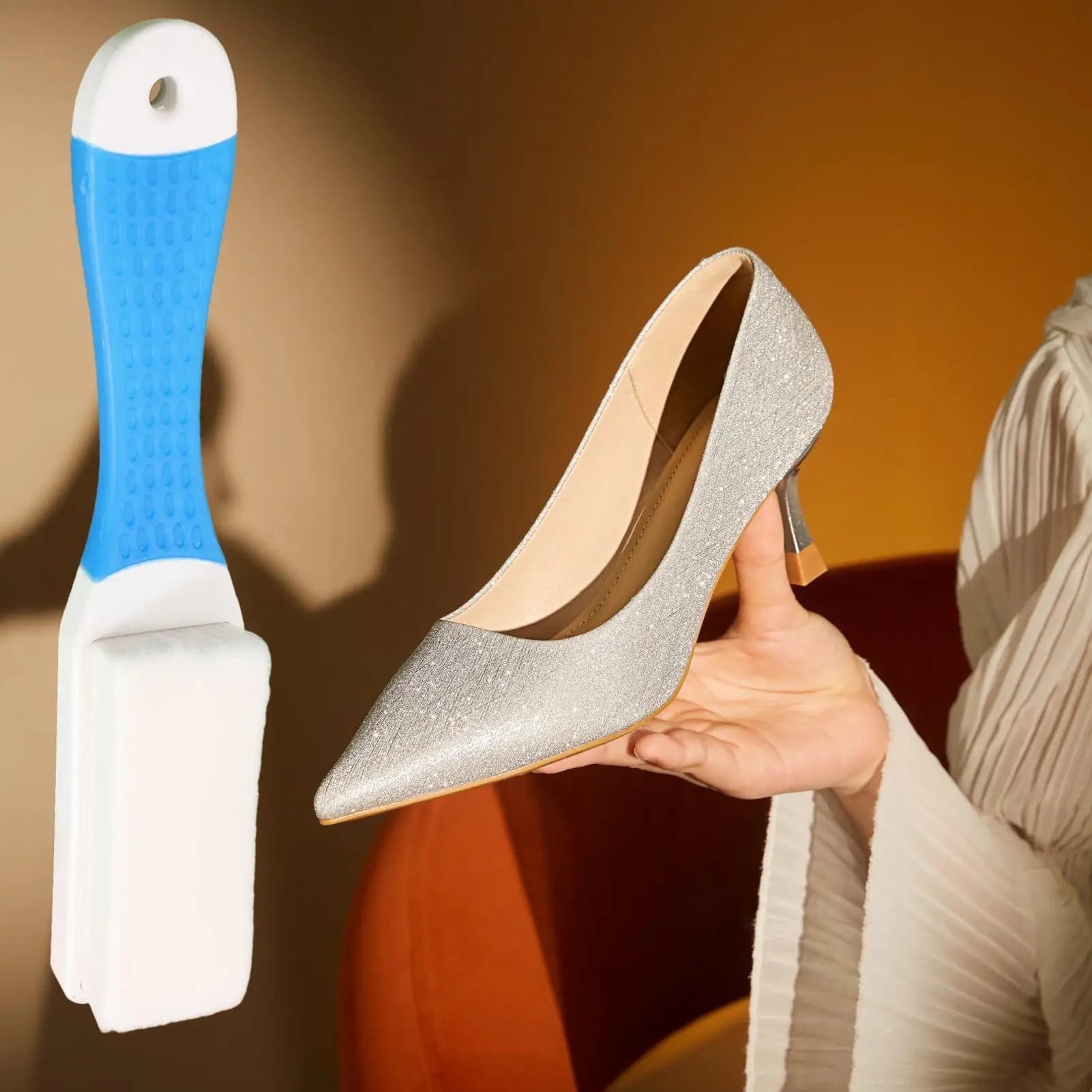 Spazzola per scarpe con setole morbide Spazzole per pulizia scarpe Pulitore Strumento ergonomico delicato per lavanderia Stivale in pelle Sneaker Casa di famiglia