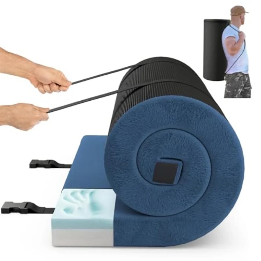 Memory Foam Mat Rollable with Transport Bag, Anti-slip Fund, Guest Folding Bed, Bed for Bed